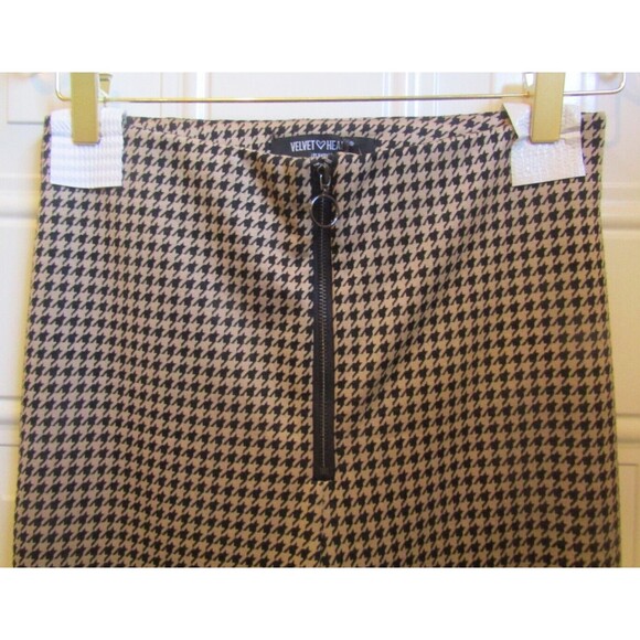 Velvet Heart Houndstooth Leggings NWT Skinny Pants Front Zip Retail $89 Sz XS - Picture 3 of 7